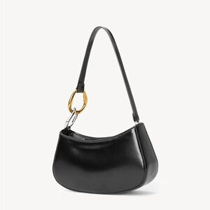 Staud Ollie Black Leather Shoulder Bag